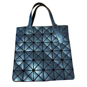 BAO BAO  Issey Miyake Womens Blue Prism Small Glossy Geometric Casual Tote Bag
